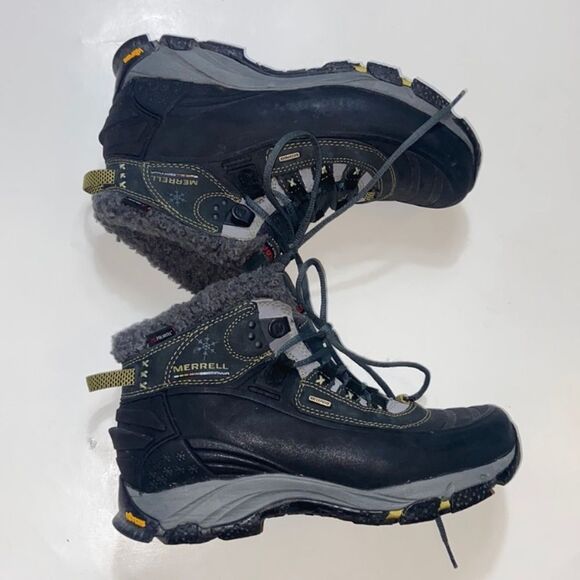 Merrell Black and Gray Waterproof Rain & Snow Boots - Picture 1 of 9